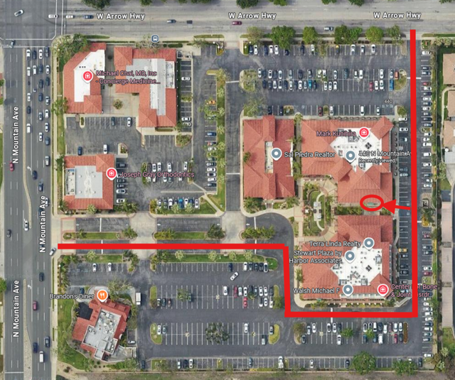 Map showing SoCal Legal Service location at 440 N Mountain Ave, Suite 115, Upland, CA 91786